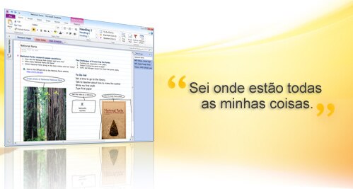 Microsoft® Onenote® 2010 - exemplo de tela