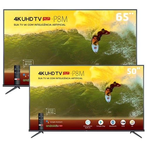 Smart TV LED 65" 4K TCL 65P8M + Smart TV LED 50" 4K TCL 50P8M Menor preço em Smart TV LED 65" 4K TCL 65P8M + Smart TV LED 50" 4K TCL 50P8M