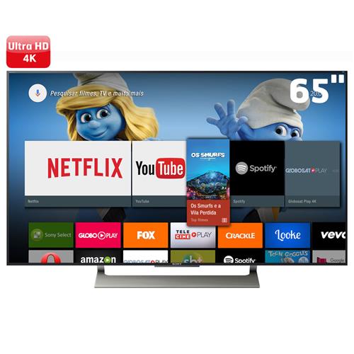 Smart TV LED 65" UHD 4K Sony BRAVIA XBR-65X905E com Android, X-tended Dynamic Range PRO, HDR, MotionFlow XR, Super Bit Mapping, ClearAudio, HDMI e USB
