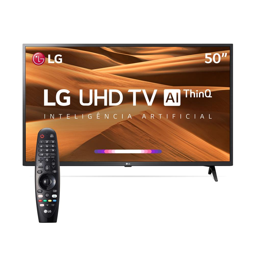 Smart TV LED 50" UHD 4K LG 50UM7360PSA ThinQ AI Inteligência Artificial com IoT, HDR Ativo, WebOS 4.5, DTS Virtual X, Controle Smart Magic e Bluetooth