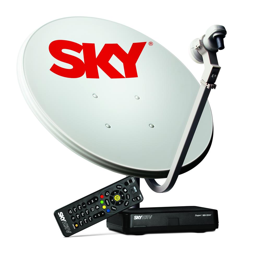 kit de antena parabólica sky 60 cm receptor digital sky pré pago